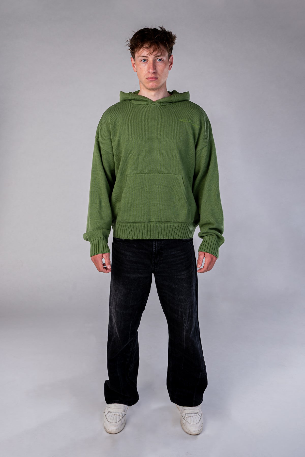 Circular Knit Hoodie - Olive
